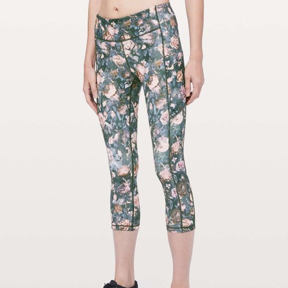 Lululemon Speed Up Crop *21" Frosted Rose Multi Size 4 EUC - Picture 1 of 8